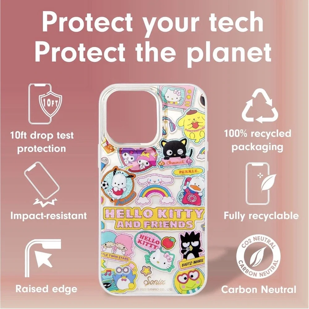 D0042-Sonix Hello Kitty and Friends MagSafe Case iPhone 14 Pro Max Sticker Clear